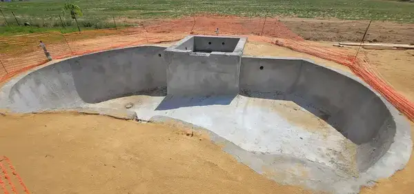 Detailed view of pool construction in Central Florida