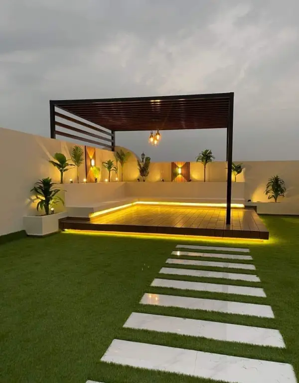 Custom pergola design for pool side shade