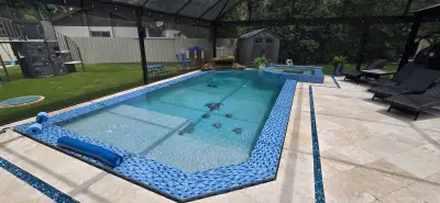 Completed Florida pool construction project preview